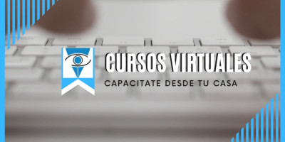 Portada con leyenda: Cursos virtuales, capacitate desde tu casa