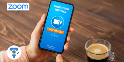 Imagen de un celular con la aplicación de zoom en la pantalla