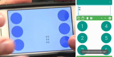 Usuario de teclado braille en Iphone