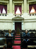 La Diputada Nacional Gabriela Troiano y el presidente de Tiflonexos, Pablo Lecuona, en el Congreso.